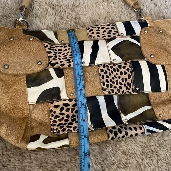 MULTI Animal Print Faux  Leather Tote Purse - Picture 9 of 12